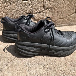Black non-slip Hokas for service industry workers